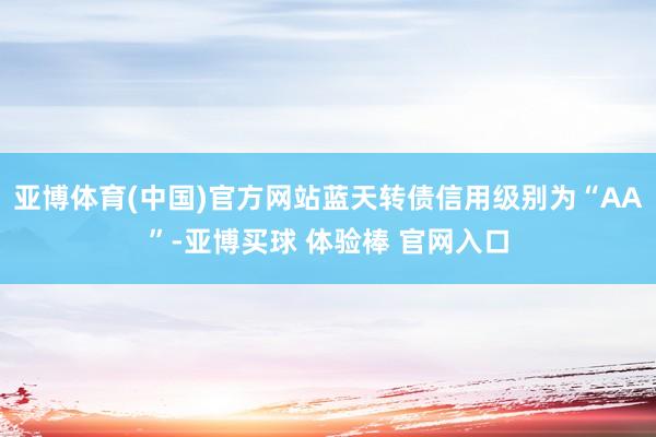 亚博体育(中国)官方网站蓝天转债信用级别为“AA”-亚博买球 体验棒 官网入口