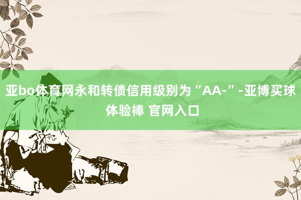 亚bo体育网永和转债信用级别为“AA-”-亚博买球 体验棒 官网入口