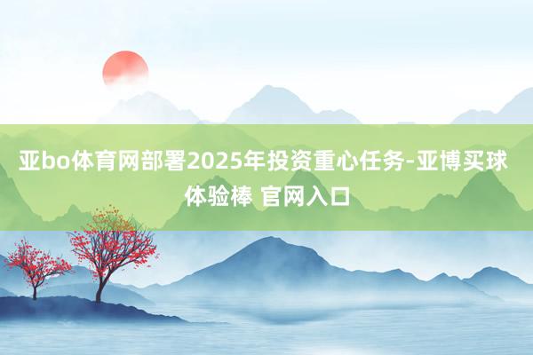 亚bo体育网部署2025年投资重心任务-亚博买球 体验棒 官网入口