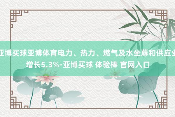 亚博买球亚博体育电力、热力、燃气及水坐蓐和供应业增长5.3%-亚博买球 体验棒 官网入口